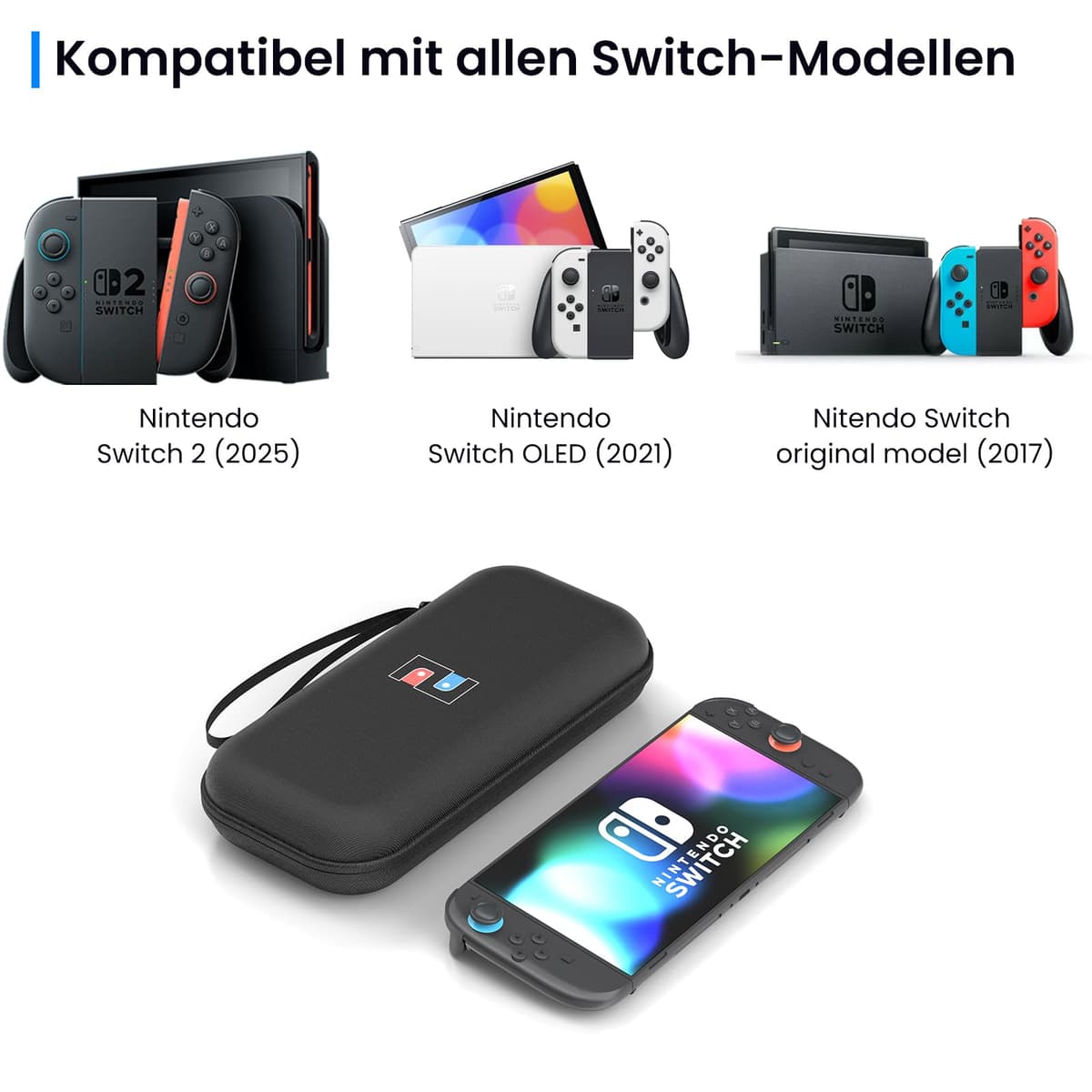 MEKO Husă transport Nintendo Switch protecție rigidă – Neagră