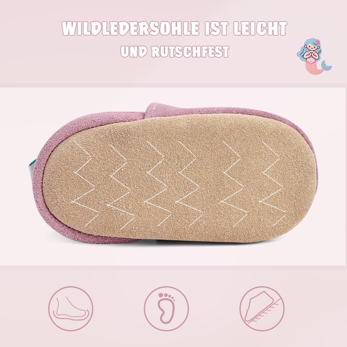 Pantofi bebeluși primi pași piele moale talpă întoarsă – roz 6-12 luni