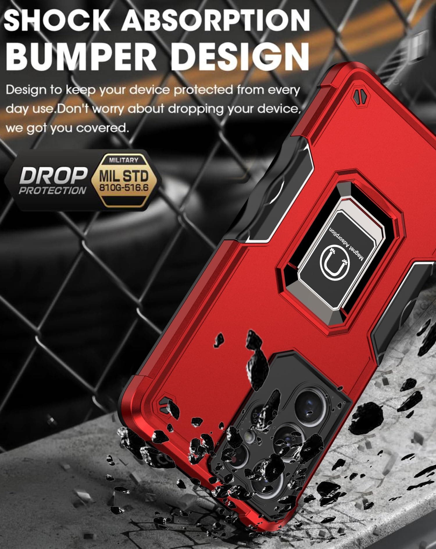 Husă Whyzshiyi Samsung S21 Ultra 5G albastră inel rotativ anti-șoc stand