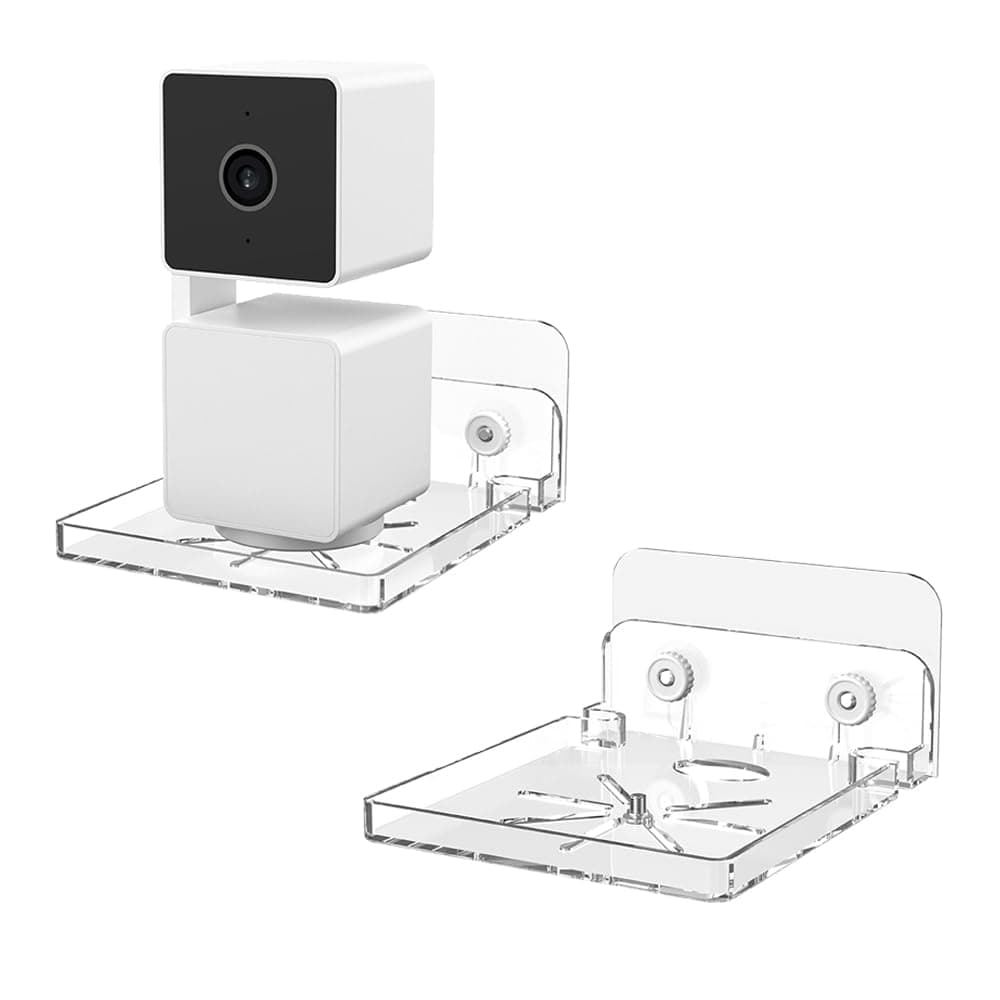 2 Seturi Suporturi Acrilice - Rafturi Universale Fără Găurire pentru Montare Cameră pe Perete, pentru Blink, TP-Link, Monitor Bebeluș
