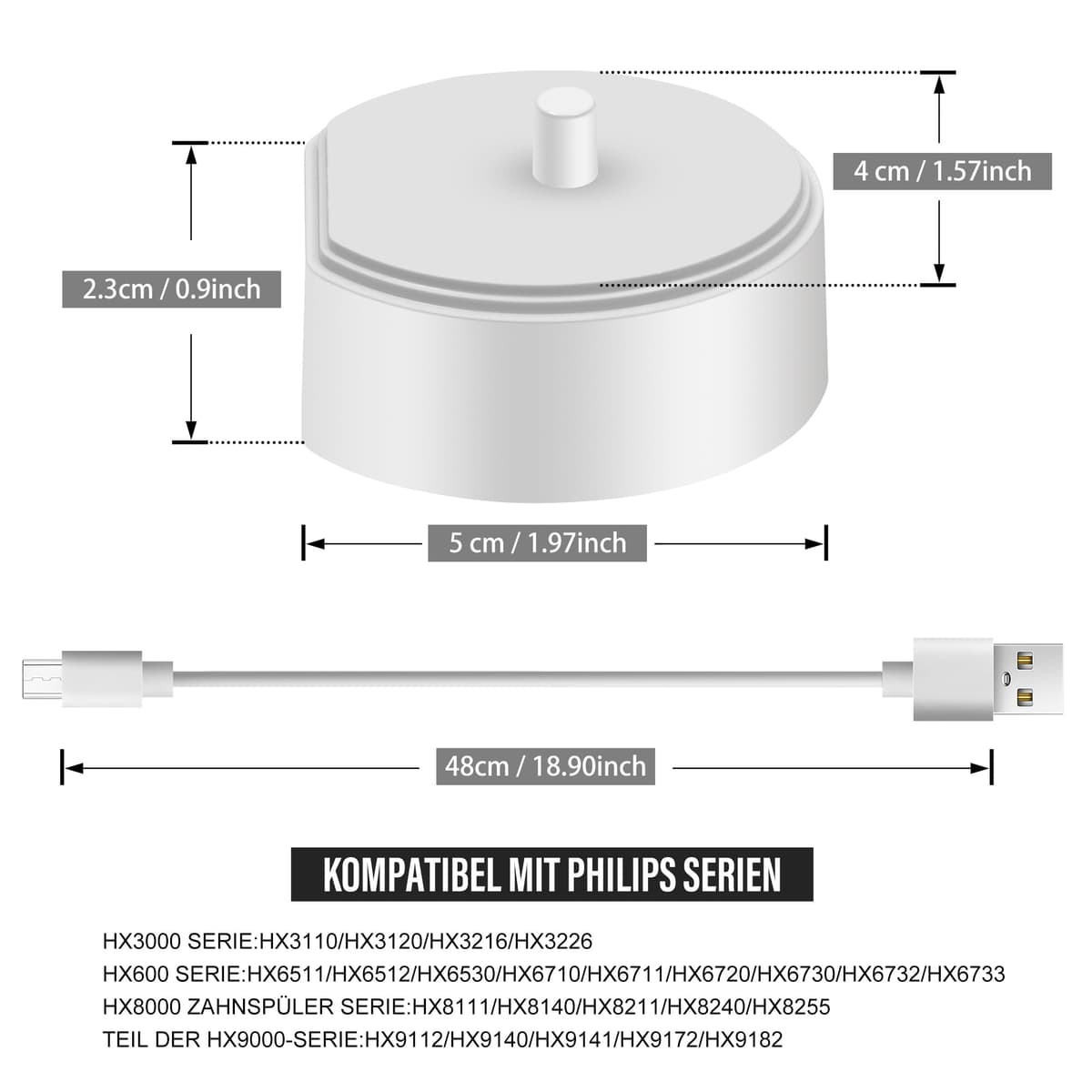 Încărcător USB pentru Peria Electrică Braun Oral-B Portabil Inductiv
