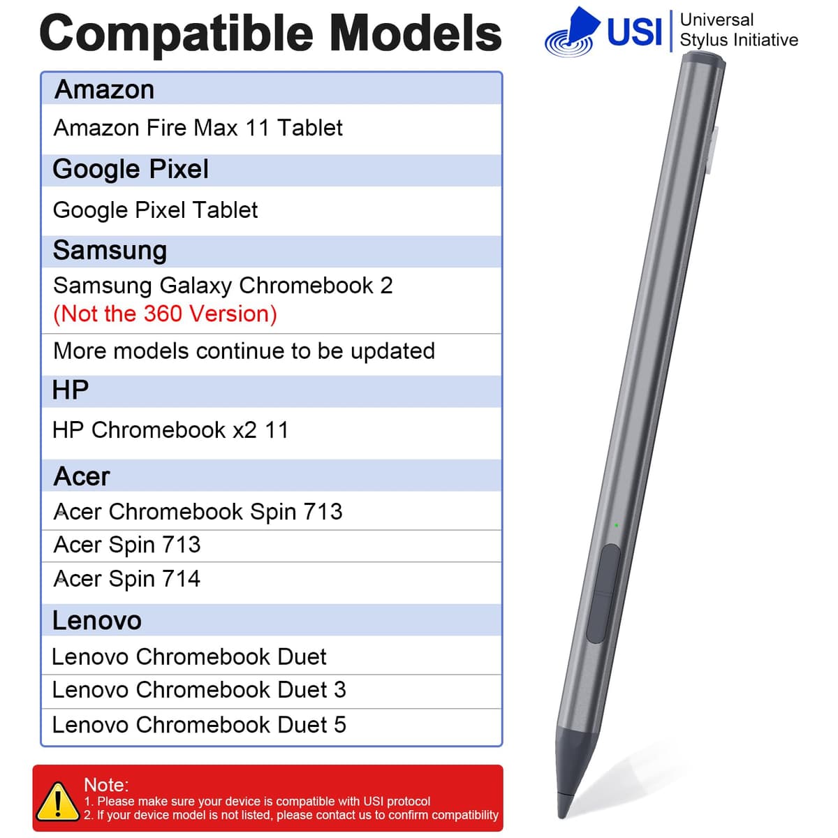 Stylus USI 2.0 Încărcare Rapidă cu Palm Rejection – Negru