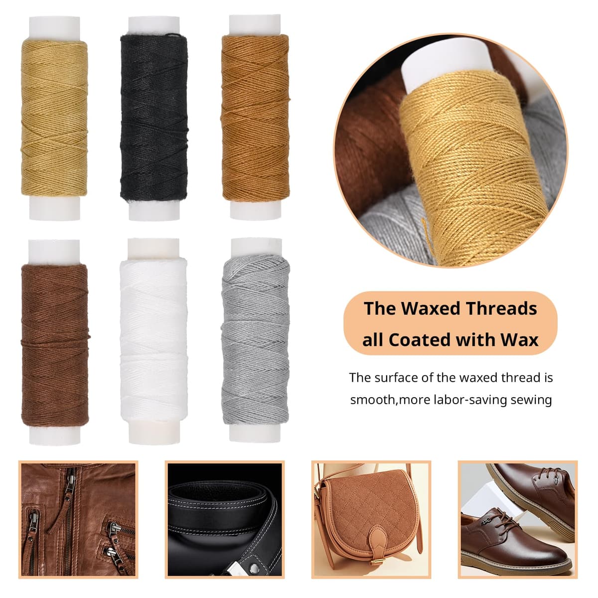 Set 19 piese sculă șilă kit cusut piele cu ac și ață – Multicolor