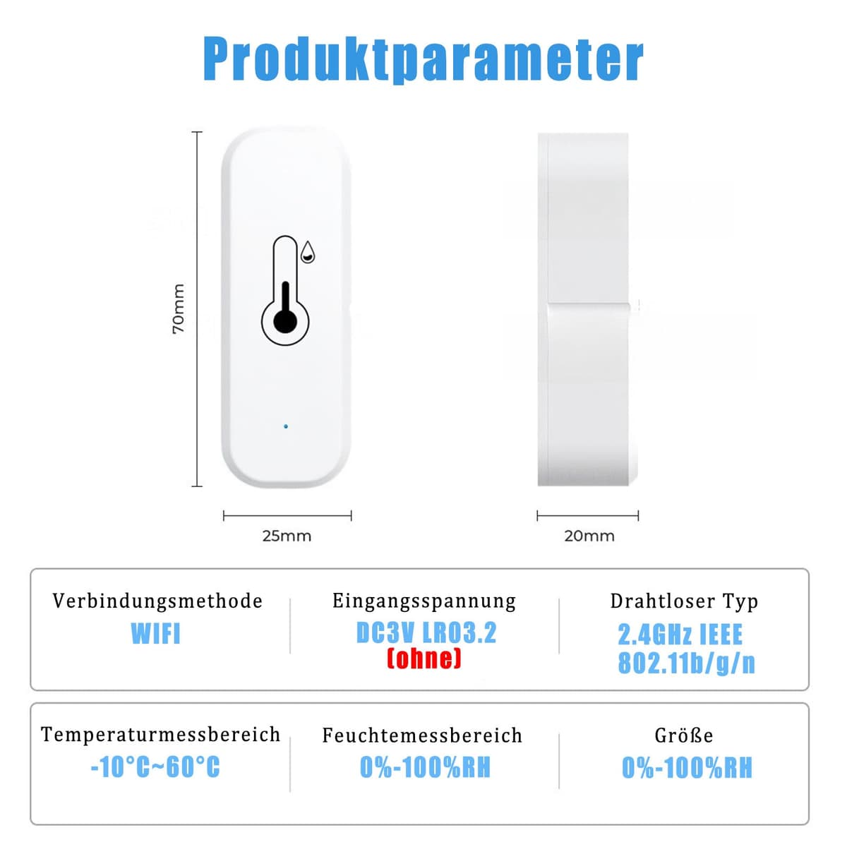GERUI termometru higrometru WiFi inteligent, senzor digital mini temperatură umiditate interior, compatibil Alexa/Google Home/Tuya