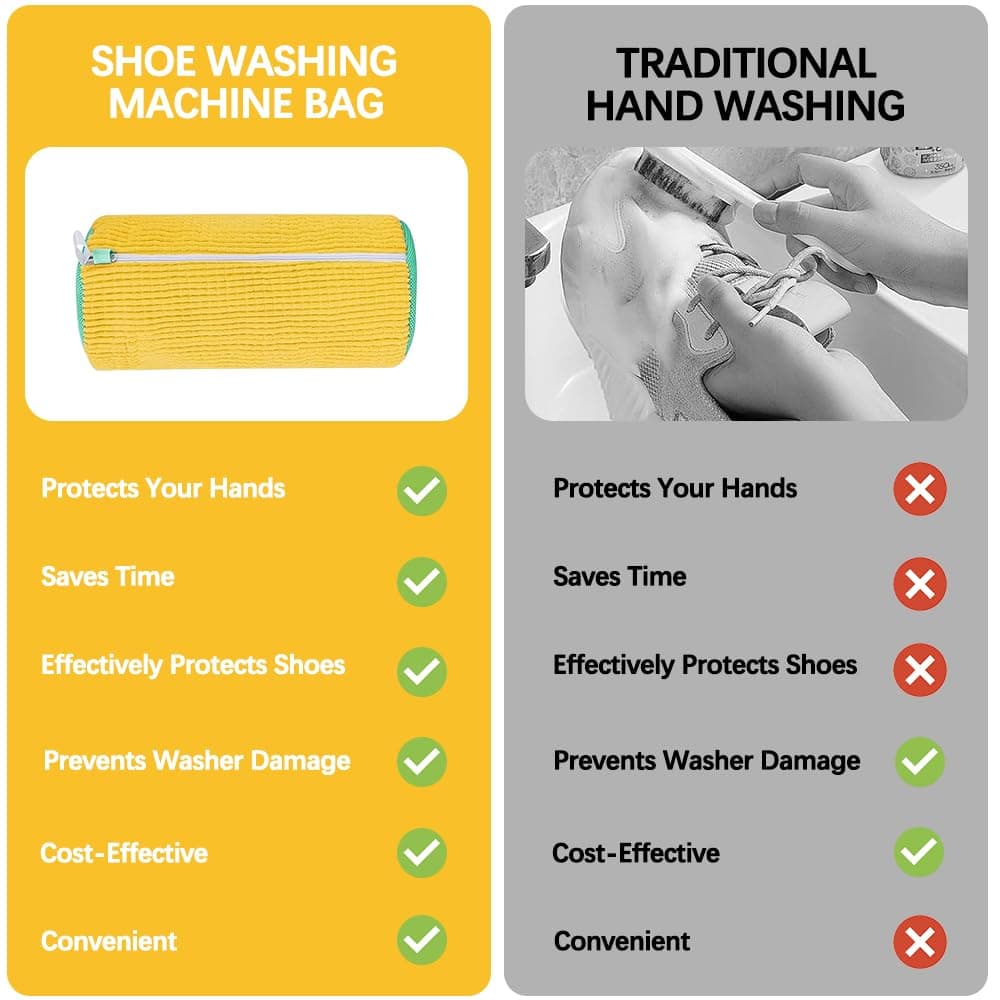 Saci Lavabili Pantofi Reutilizabili 2 Bucăți – Galben 37x18x21cm