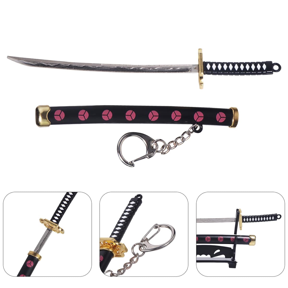 Gebiuhoo Set 2 piese breloc Katana pentru fanii One Piece – 15cm