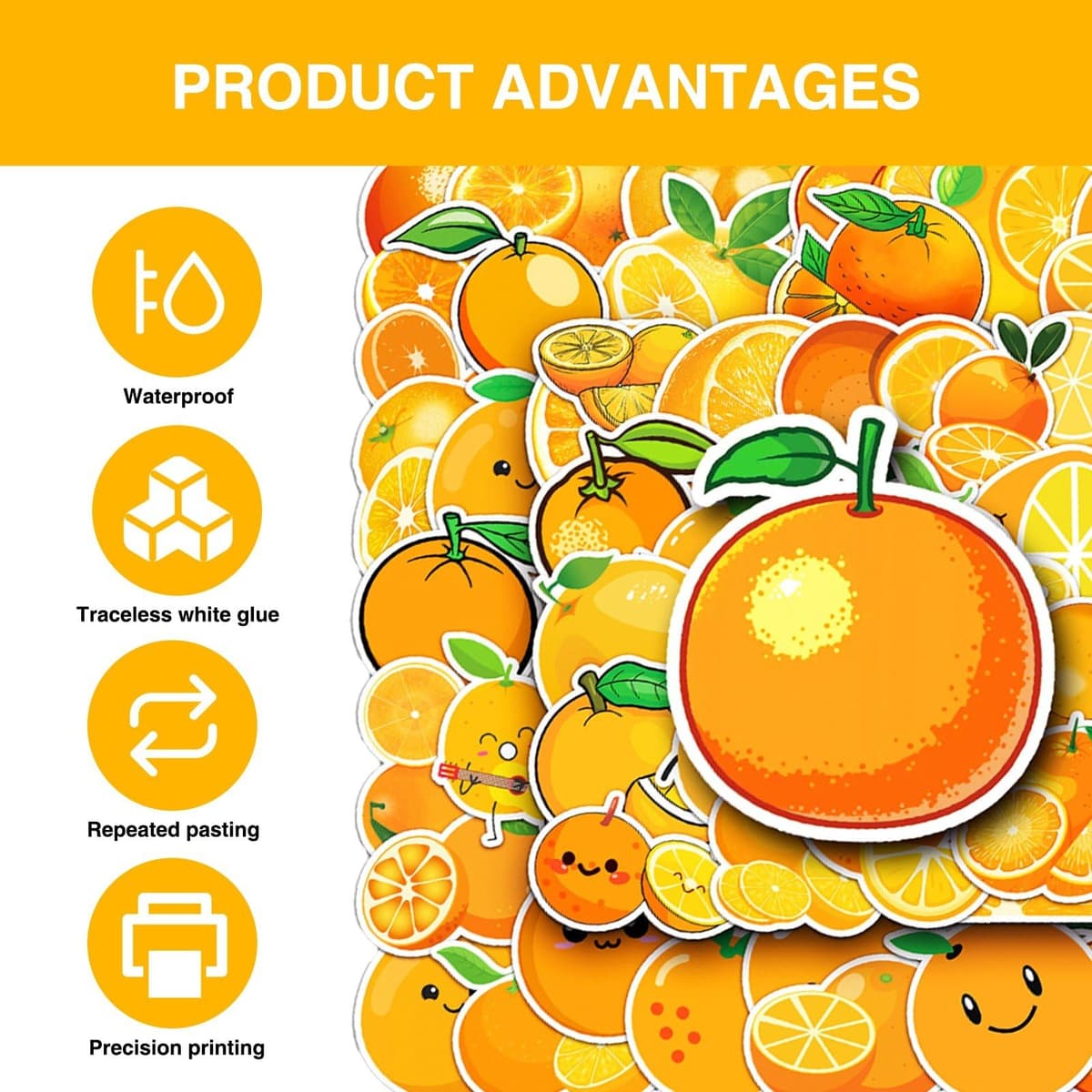 Autocolante Cocktail Fructe Autoadezive – Portocaliu