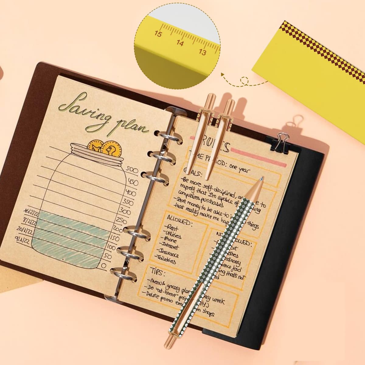 Pixuri Neutre 0.5mm Vârf Fin Uscare Rapidă – Galben (2 Bucăți)