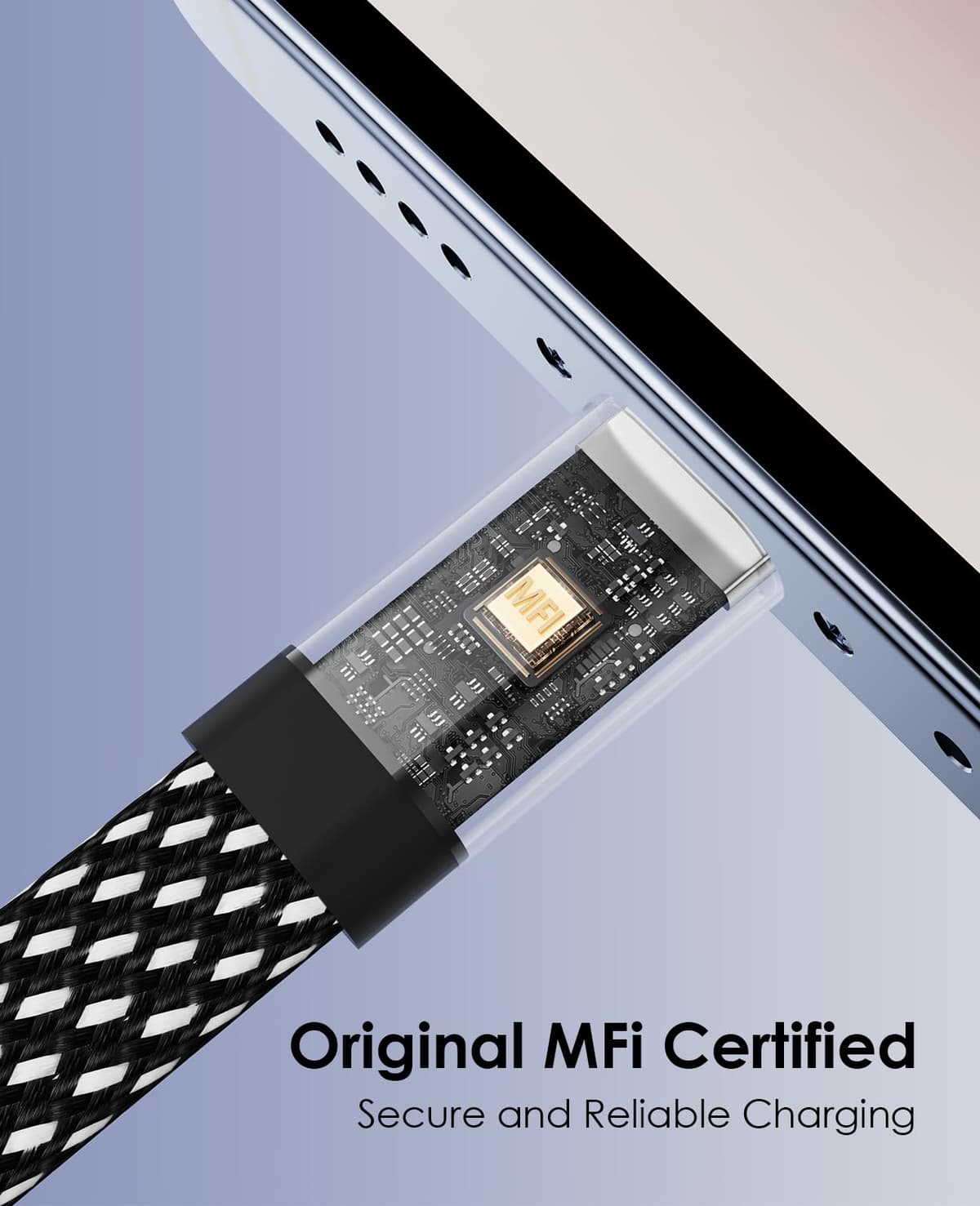 Magtame cablu magnetic telefon 1.5M, cablu USB certificat MFi, încărcător spiral iPhone
