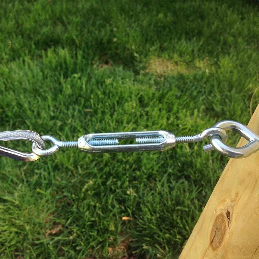 Întinzătoare cablu, întinzătoare inox, tensionere frânghie, tensionere cablu inox cu cârlige (M4, 4 piese)