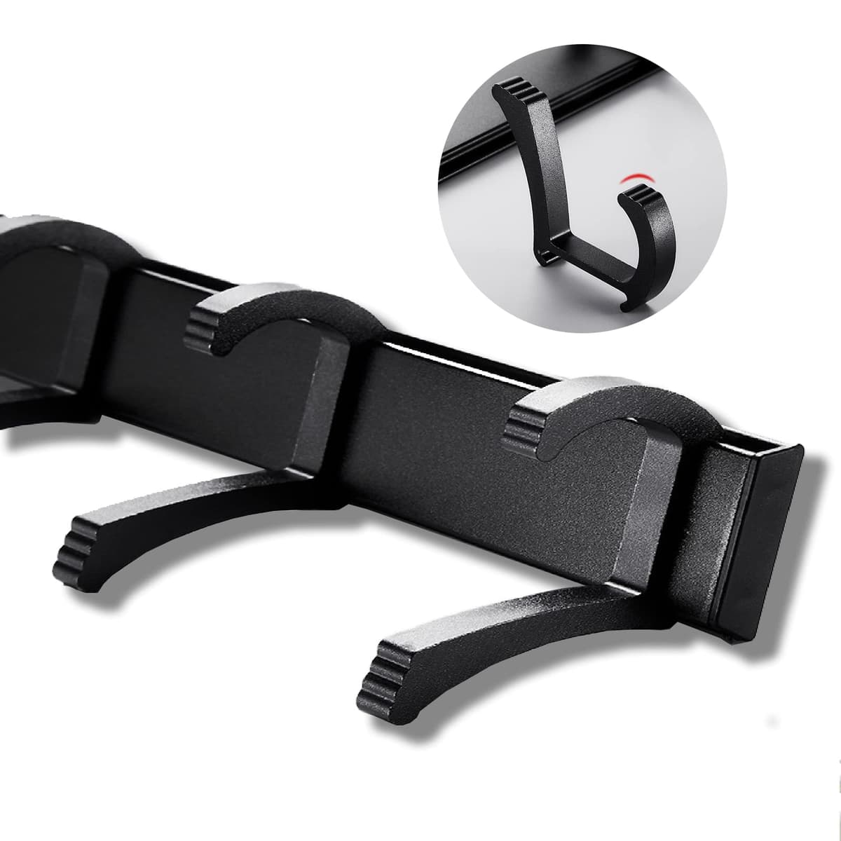 Ahaimy cârlige haine, cârlige haine negru cu 5 cârlige, cârlige perete, moderne 5 cârlige duble perete, 36 cm, fără găurire (negru)