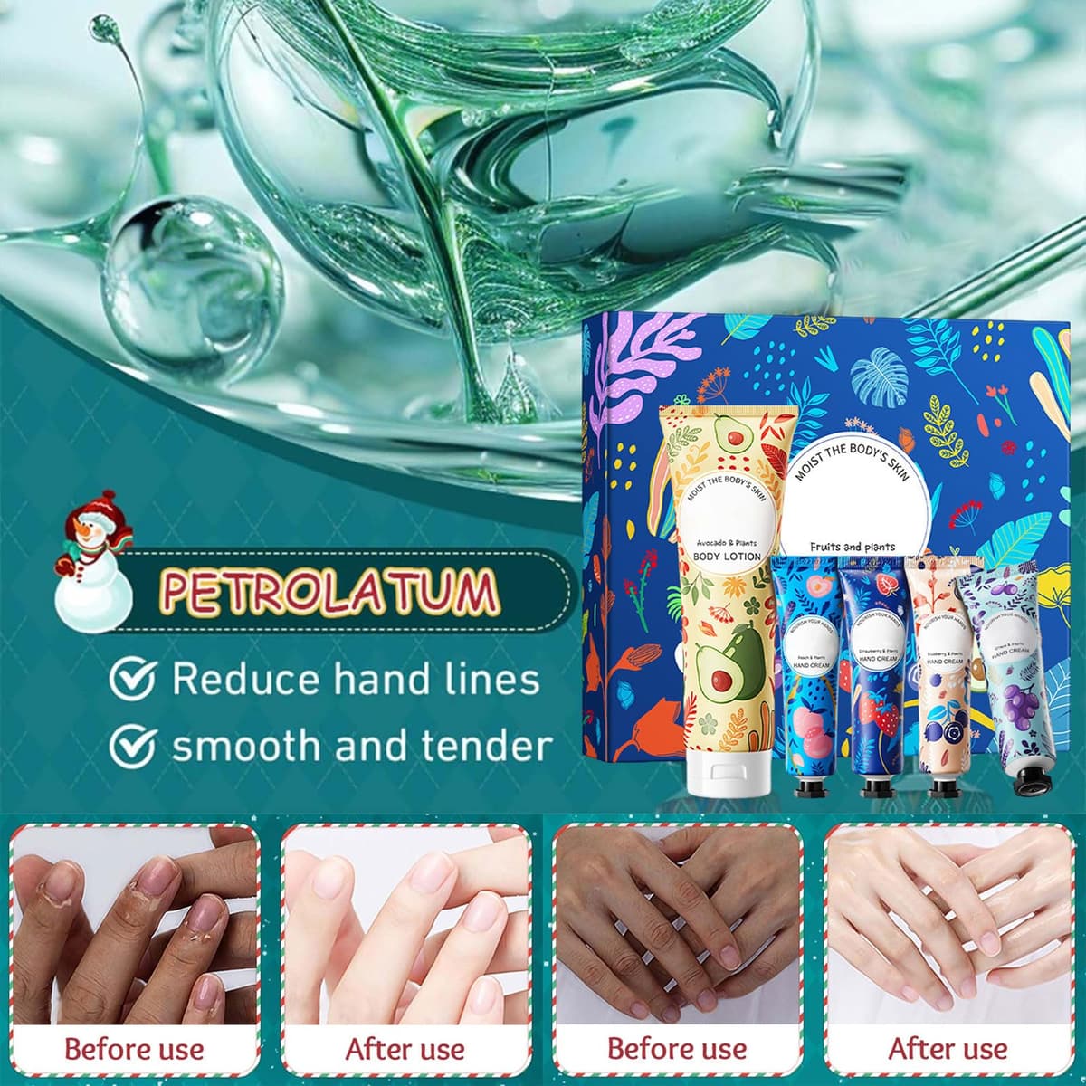 Cremă hidratantă pentru mâini pentru piele uscată – cadou de Crăciun