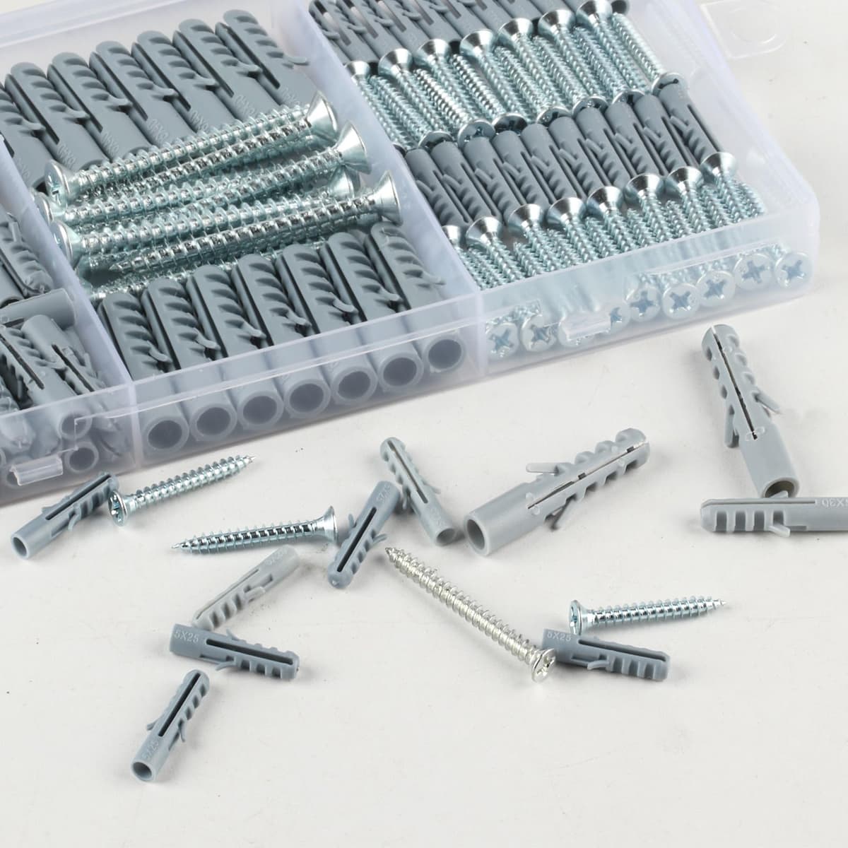 Set 230 piese șuruburi și dibluri cu ancore și șuruburi gips-carton – pentru zidărie și beton