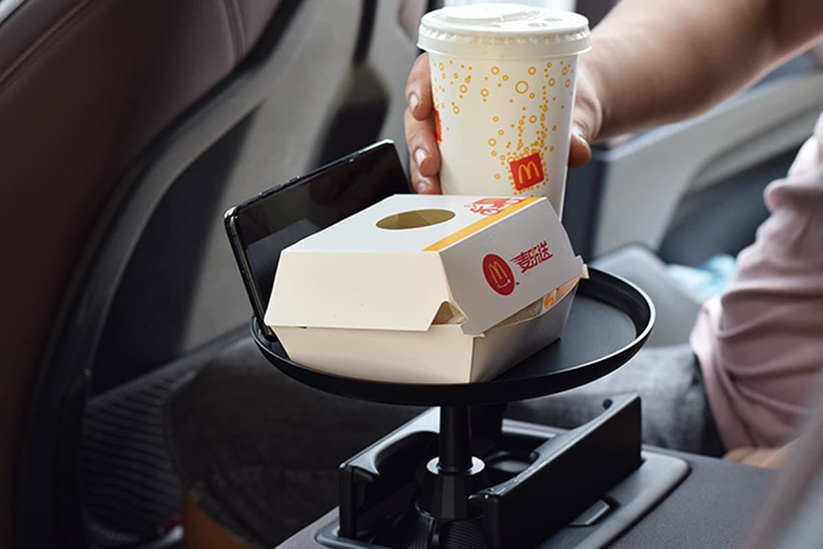 Tavă suport pentru pahar auto YYUNANG, suport cafea/burger pentru călătorie, model scurt și lung, rotație 360°