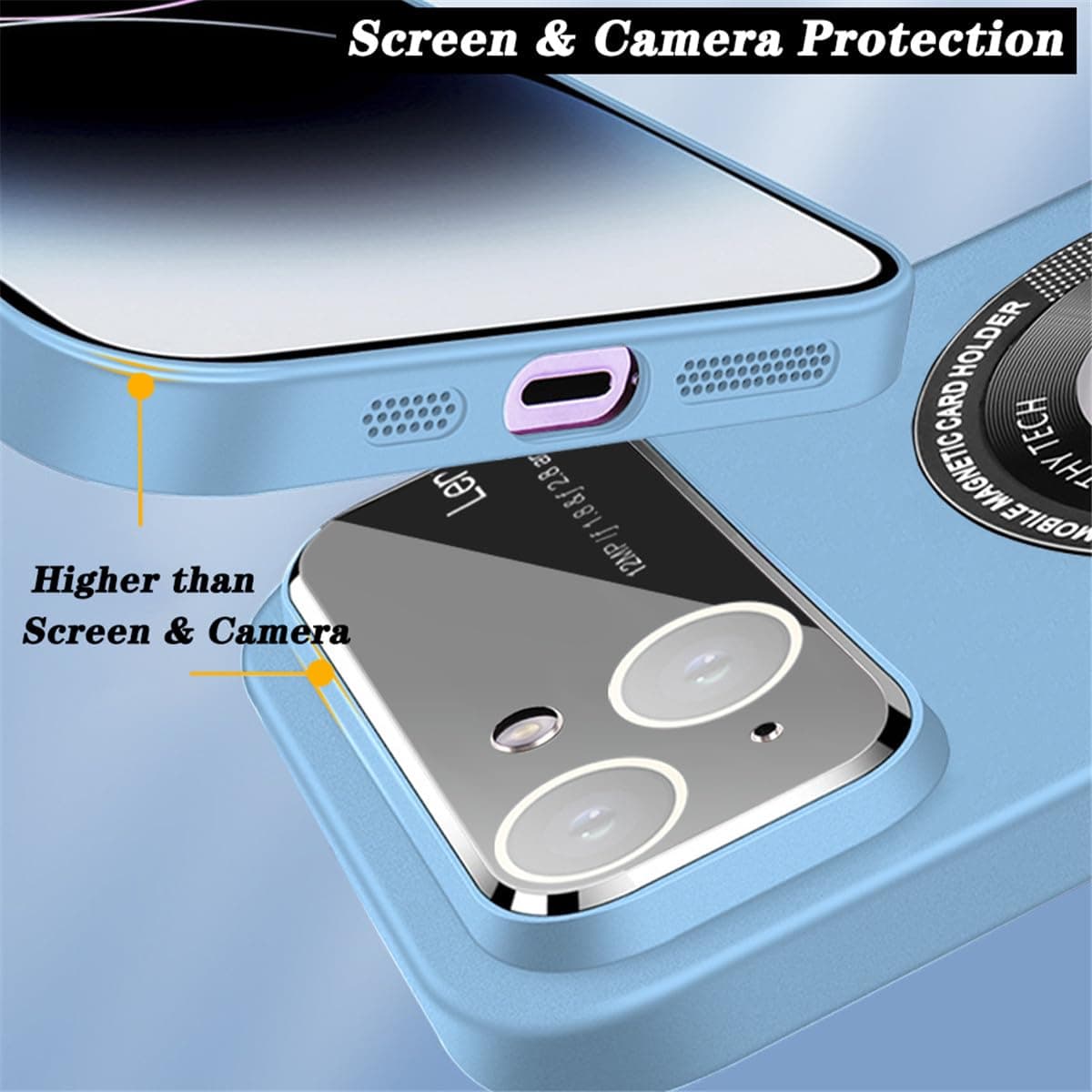 Rdyi6ba8 husă mată iPhone 13, compatibilă încărcare wireless protecție cameră ultra subțire albastru