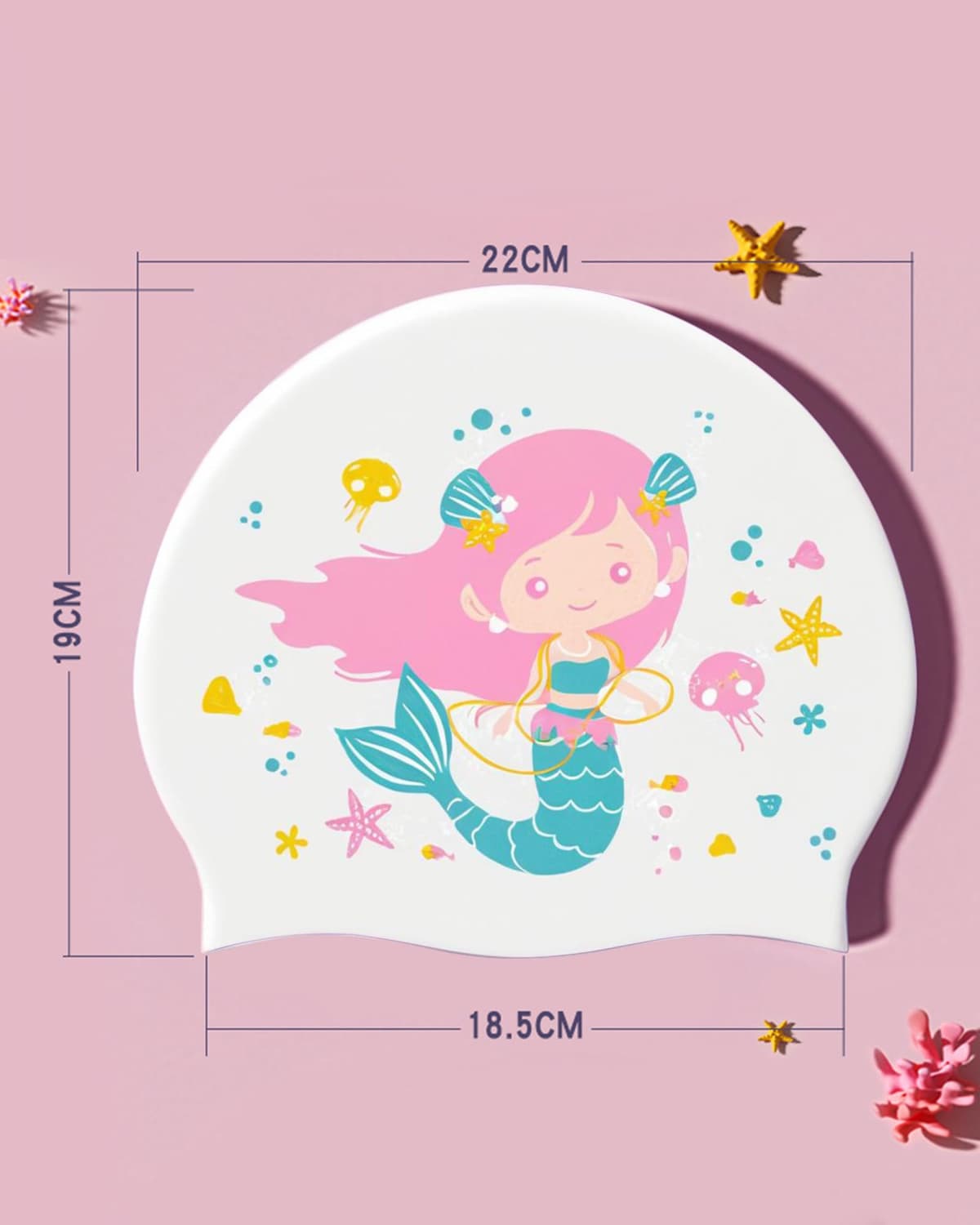 Căciulă înot copii silicon impermeabil design sirenă 4-12 ani