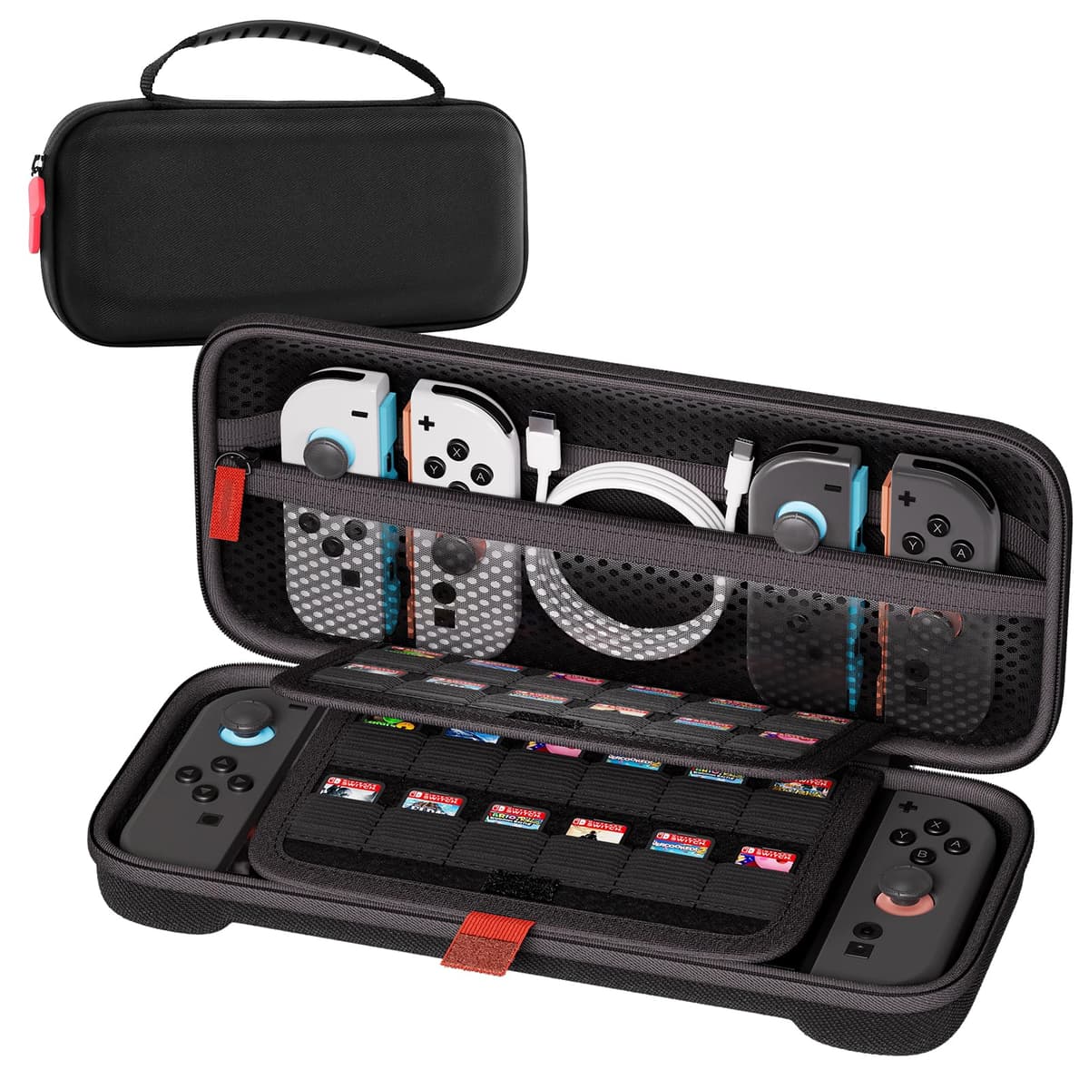 ProCase Husă transport Nintendo Switch 2 cu 24 sloturi carduri joc – Negru