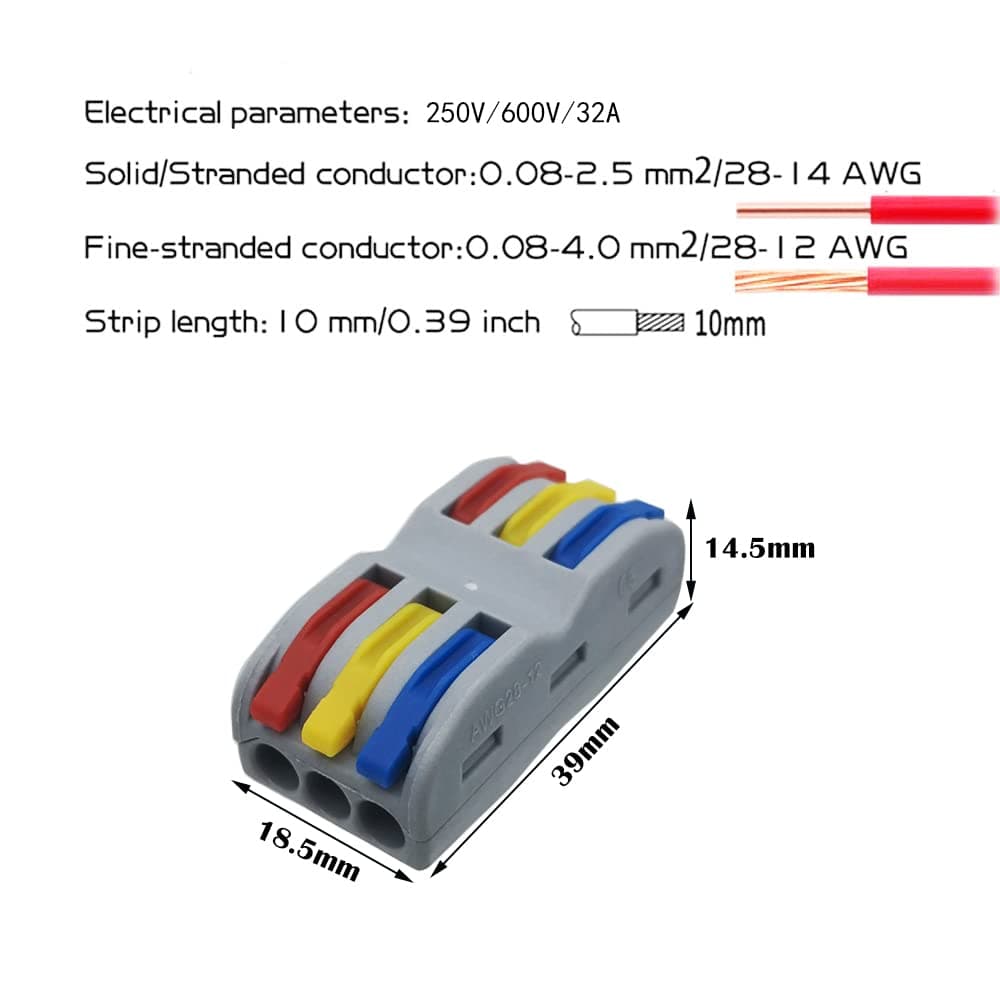Borne conexiune CESFONJER SPL-3 compacte cu manetă bilaterală (13 buc)