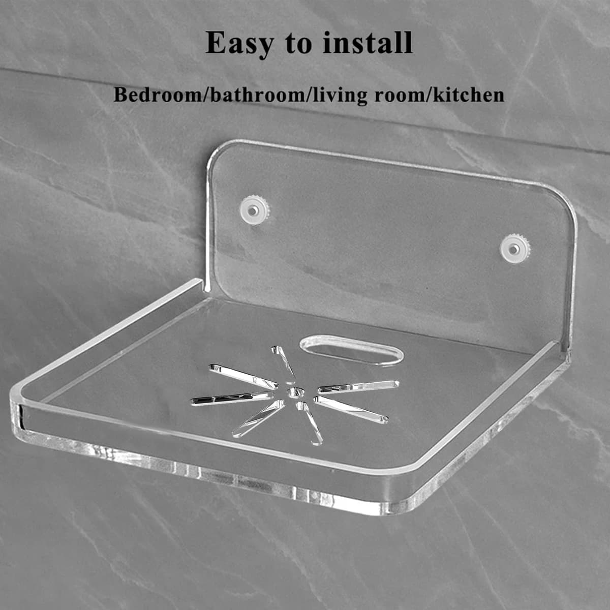 2 Seturi Suporturi Acrilice - Rafturi Universale Fără Găurire pentru Montare Cameră pe Perete, pentru Blink, TP-Link, Monitor Bebeluș