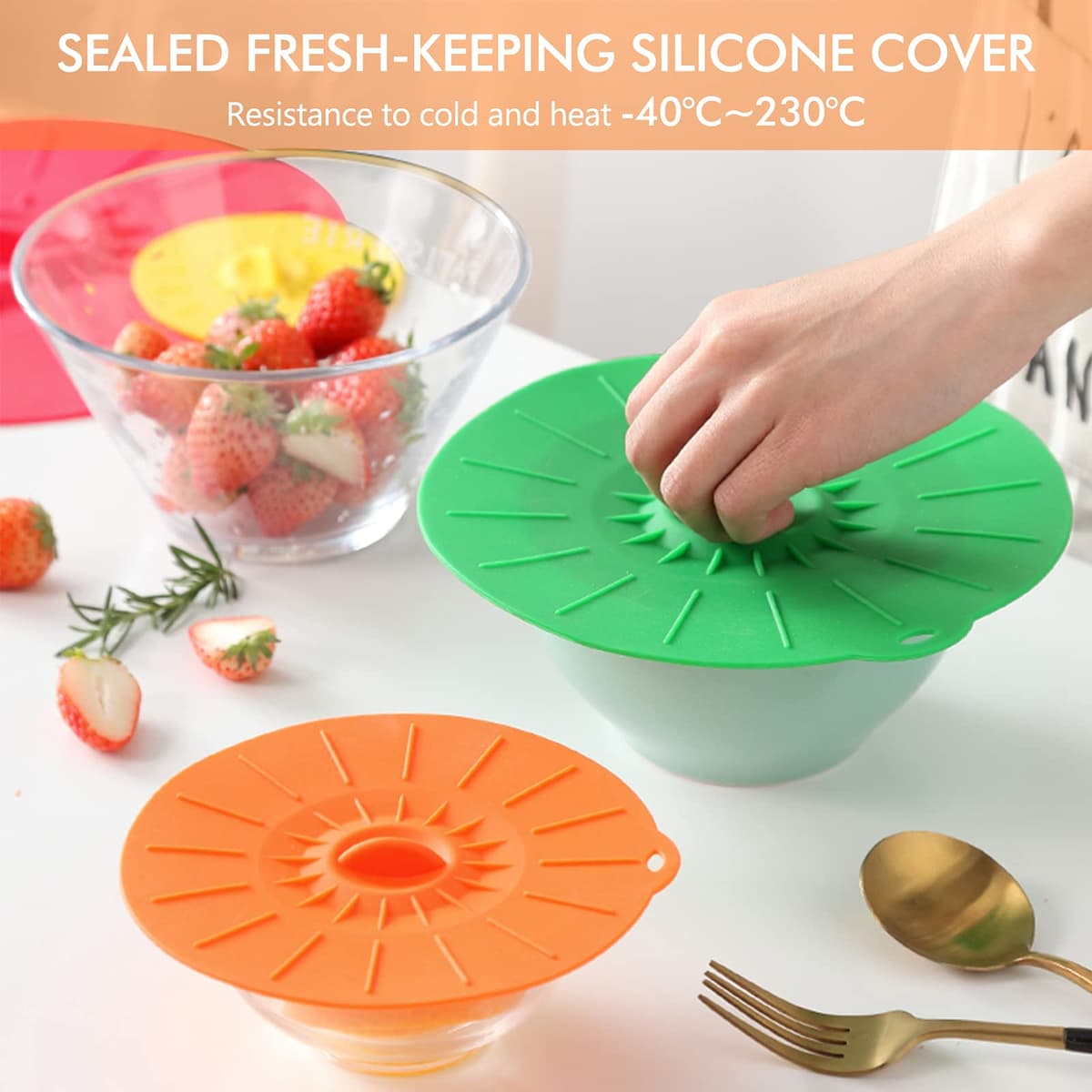 Set 5 capace silicon cu ventuză reutilizabile anti-praf – Culori asortate