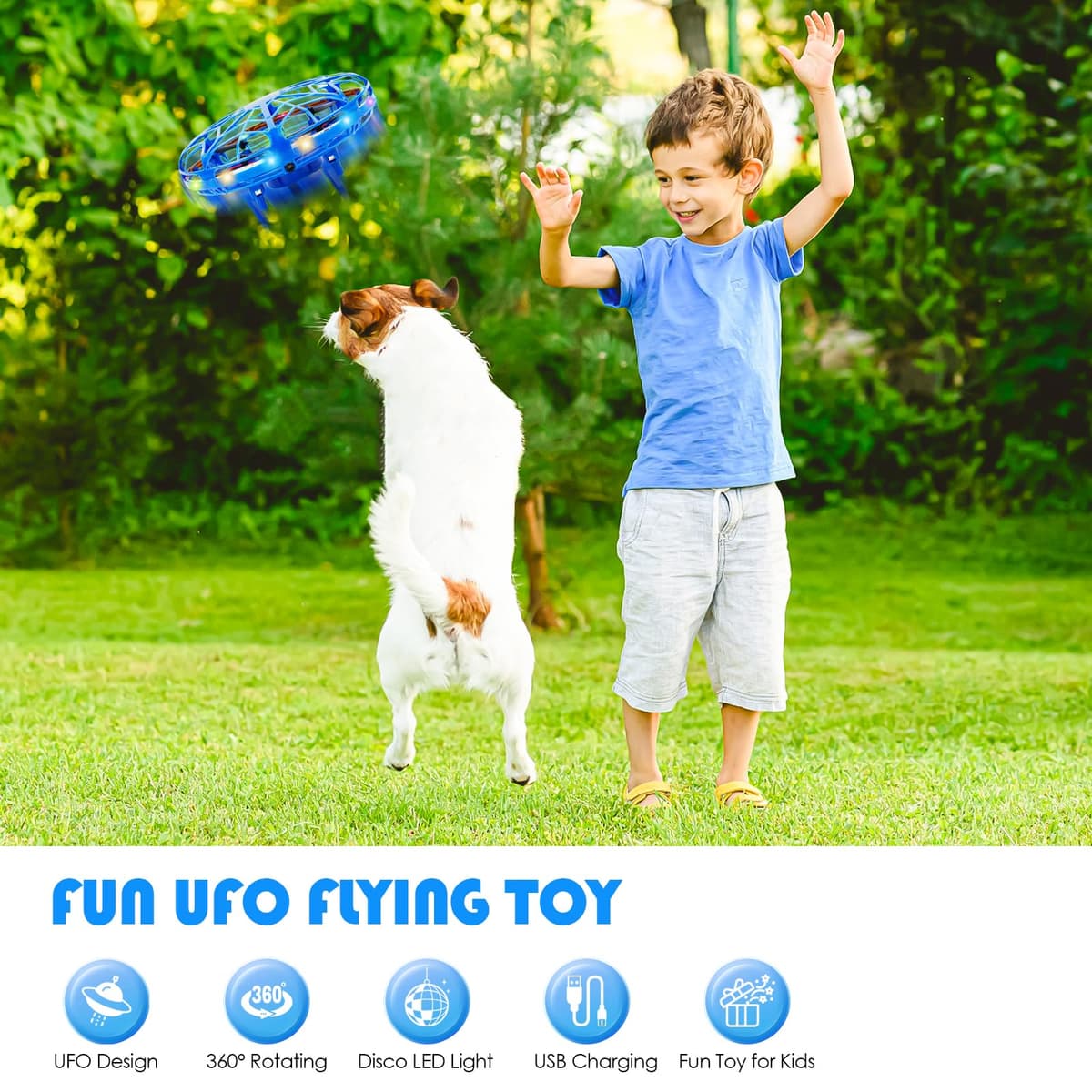 Minge zburătoare LED cu hover, mini dronă pentru copii – multicoloră