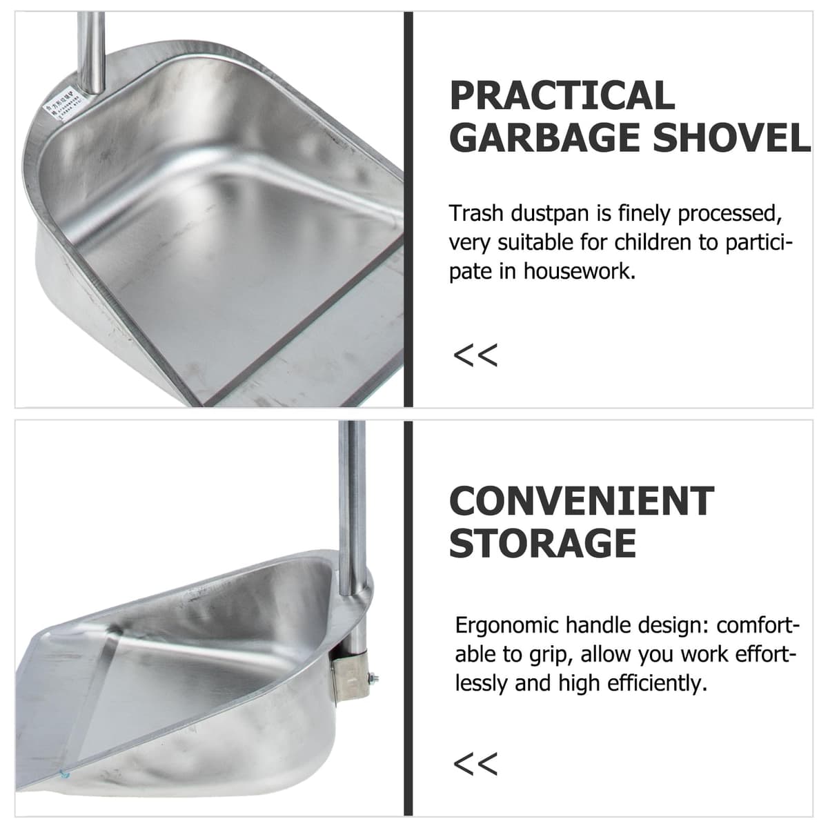 Făraș oțel inoxidabil mâner lung curățenie casă – Argintiu