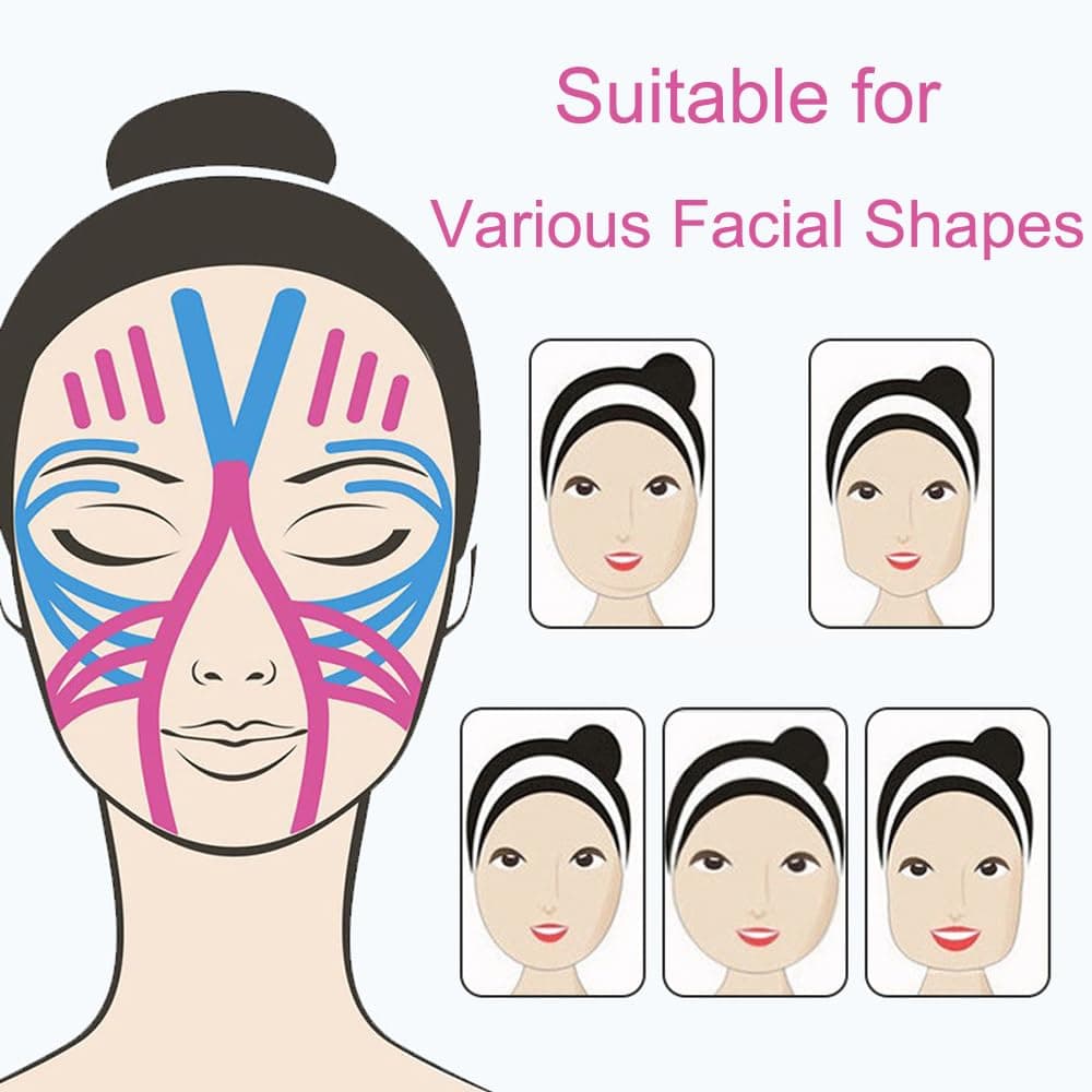 Tcdwla Plasture Riduri, Bandă Lifting Față, 4 Role Bandă Față Culoare Piele, Bandă Lifting Respirabilă, Față V, Îmbunătățire Bărbia Dublă