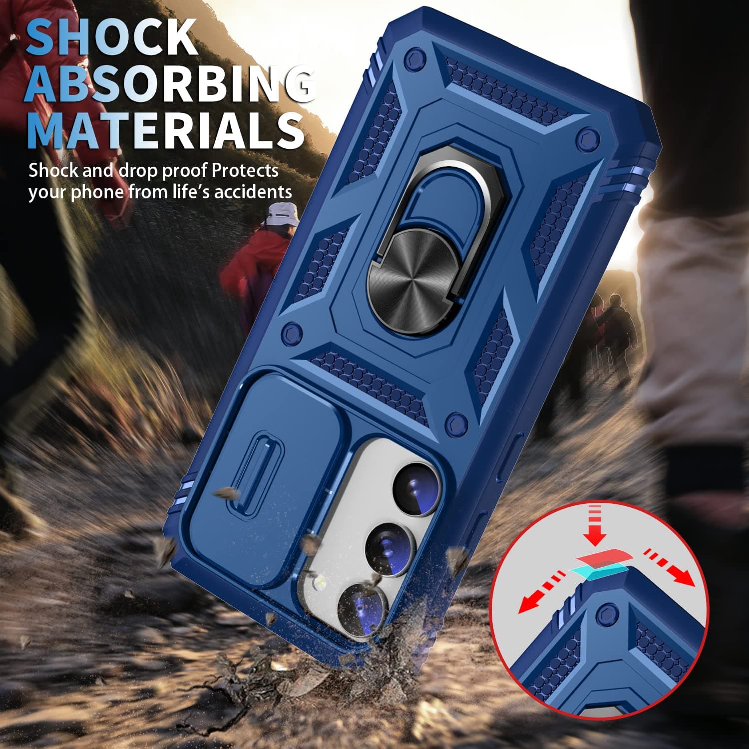 Husă Whyzshiyi Samsung S21 5G neagră stand rotativ 360° militar anti-șoc