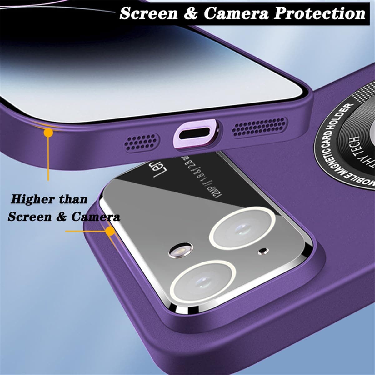 Rdyi6ba8 husă mată iPhone 15 Plus, compatibilă încărcare wireless protecție cameră ultra subțire albastru