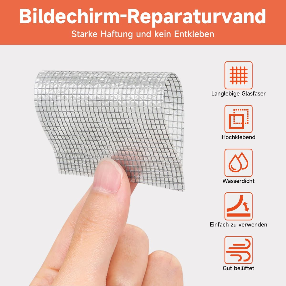 MLEJU bandă reparație plasă țânțari 10 cm x 6 m, autoadezivă, impermeabilă – gri