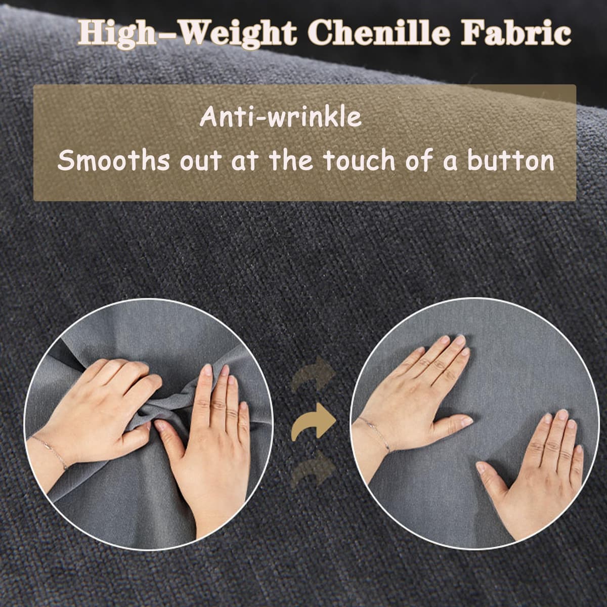 Husă canapea chenille antiderapantă protector pentru canapele în L – dimensiuni multiple