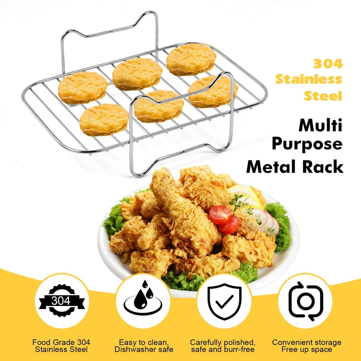 Raft grătar suprapozabil friteuză aer dual zone – 8L-10L