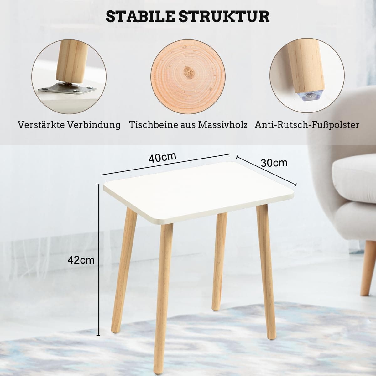 FORAOFUR Măsuță auxiliară mică pentru living dormitor birou design modern