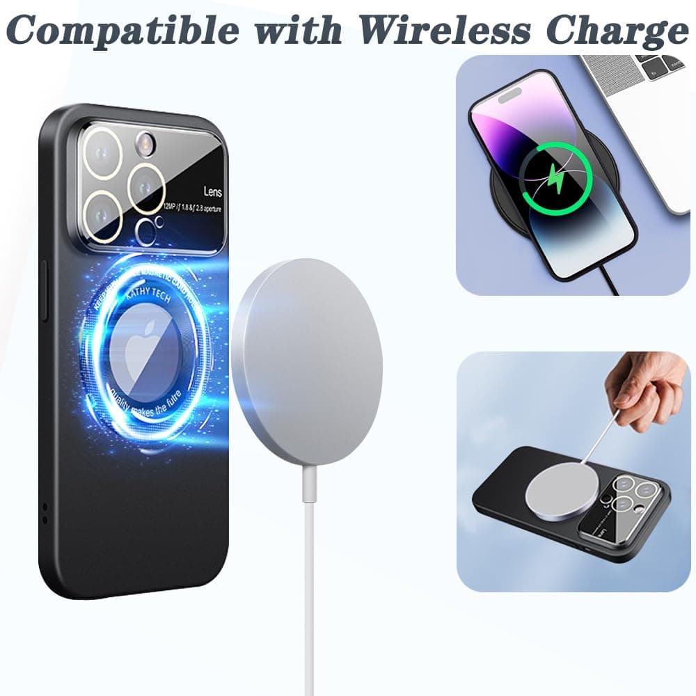 Rdyi6ba8 husă mată iPhone 14 Pro, compatibilă încărcare wireless protecție cameră ultra subțire negru