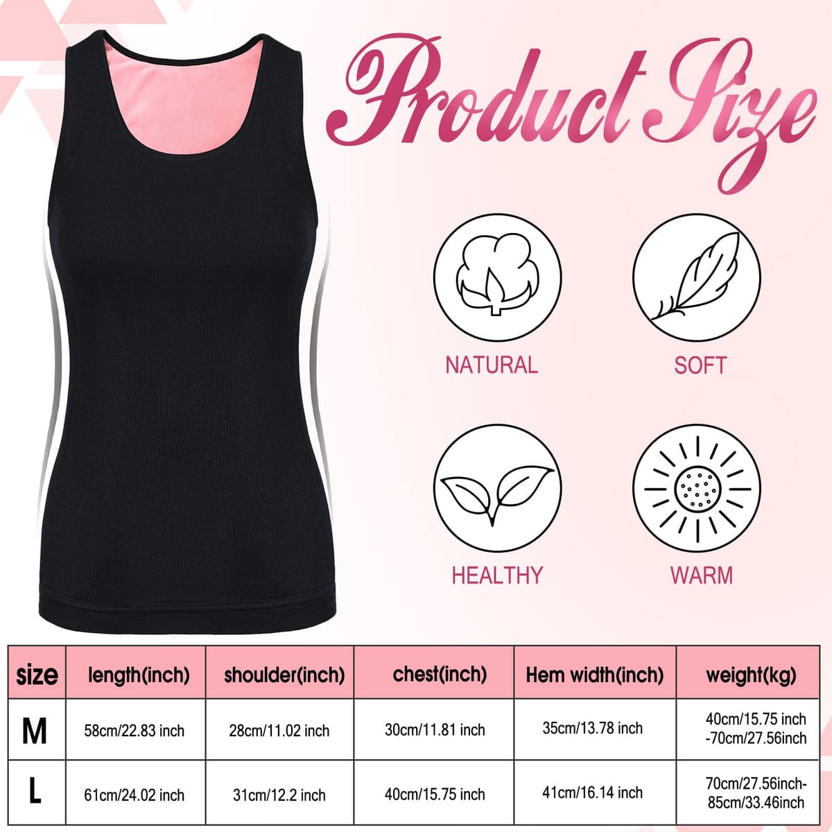 Set 2 maiouri termice femei căptușite fleece – Negru, Gri M