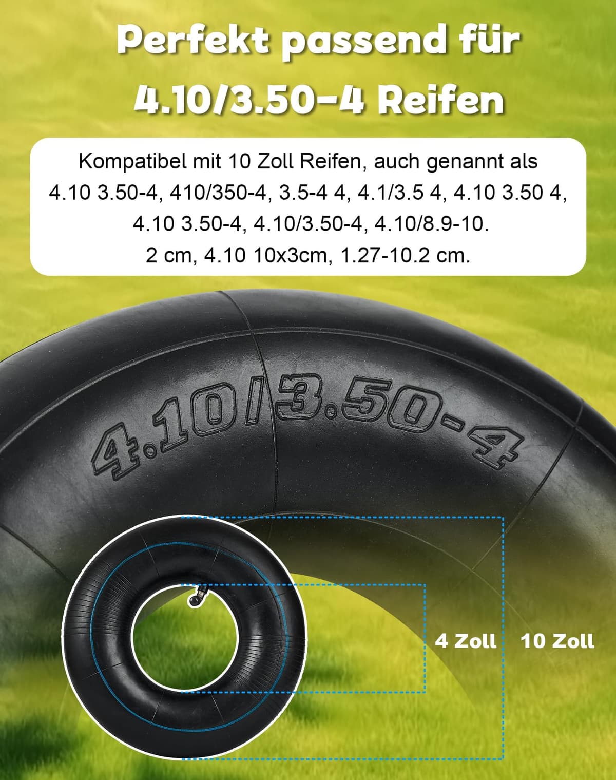 Cameră interior 4.10/3.50-4 pentru roaba și mașini tuns iarbă – valva TR87