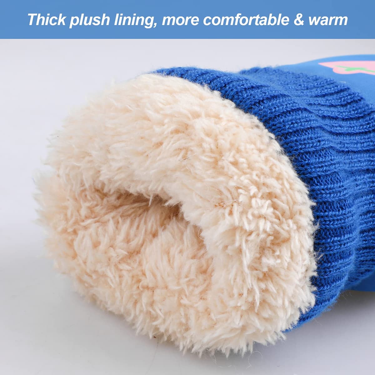 Mănuși schi copii iarnă impermeabile antiderapante căptușite - albastru 2-5 ani