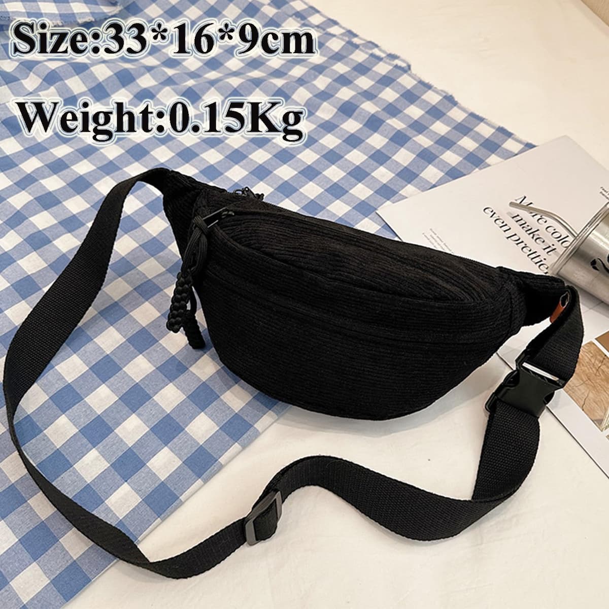 Geantă curea femei tip borseta modă – Negru