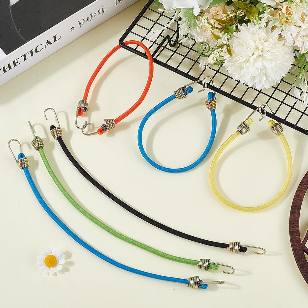 GORGECRAFT 20buc Curele bungee ajustabile heavy duty bagaje, camping, biciclete – Multicolor