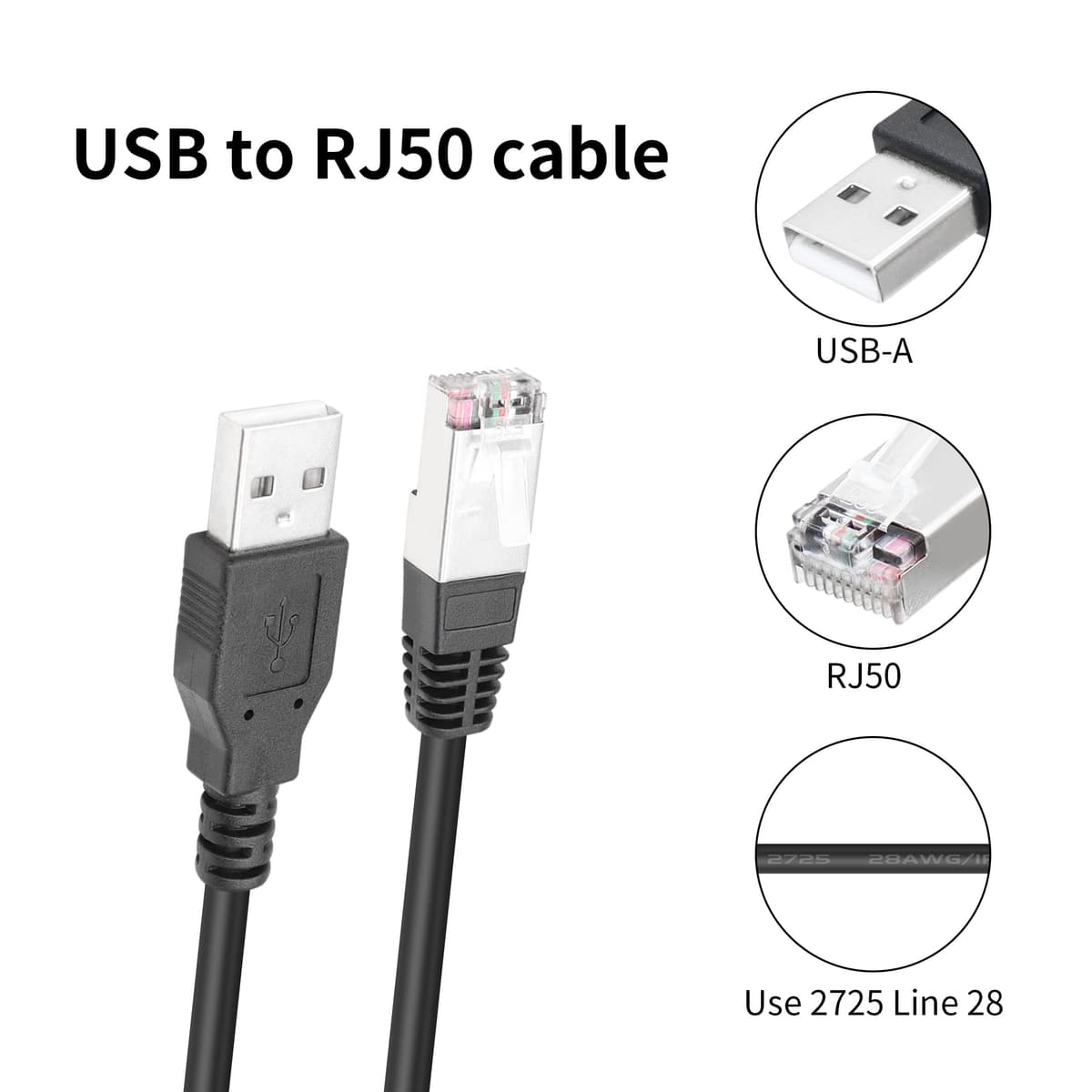 YACSEJAO cablu control USB la RJ50