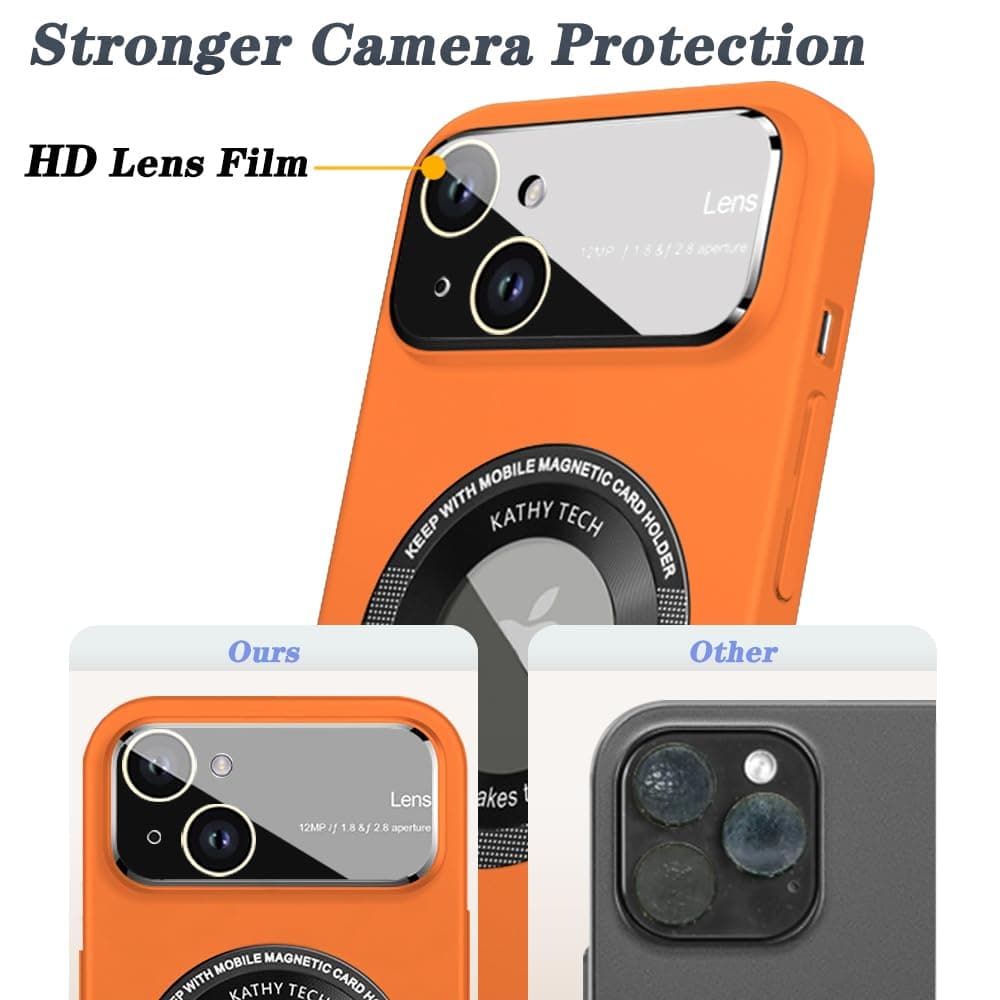 Rdyi6ba8 husă mată iPhone 14 Plus, compatibilă încărcare wireless protecție cameră ultra subțire portocaliu