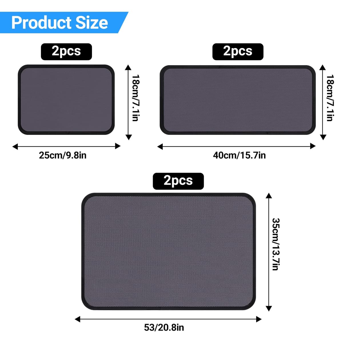 Parasolare Auto UV Protecție Set 6 Viziere Geam – 40x18 cm & 53x35 cm