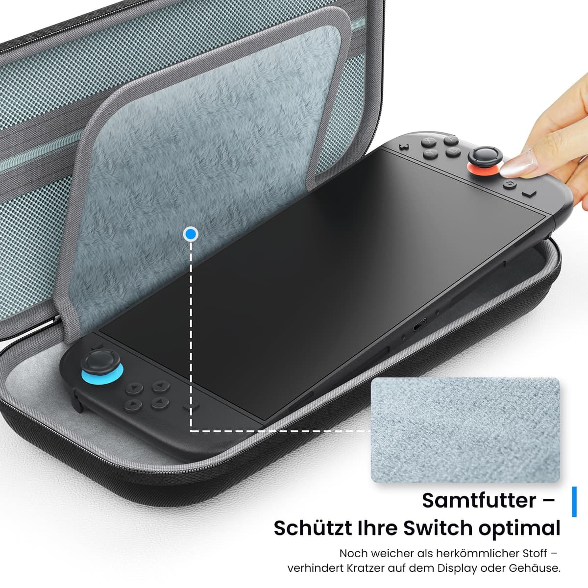 MEKO Husă transport Nintendo Switch protecție rigidă – Neagră