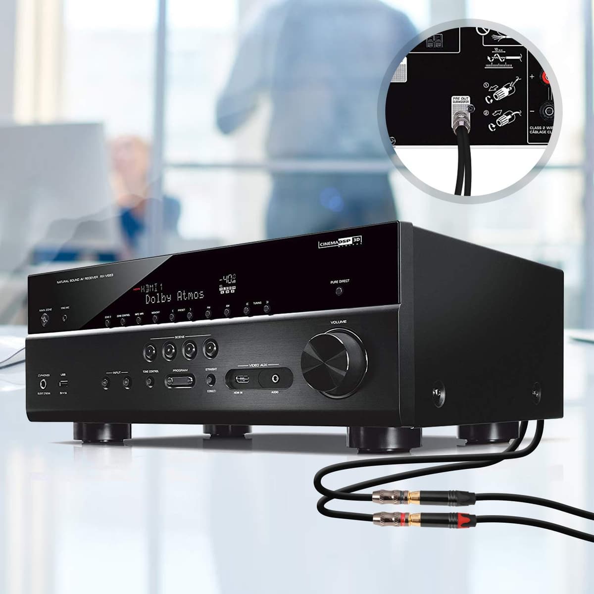 Cablu splitter RCA tată la dual mamă placat cu aur stereo Y-cablu - 25cm