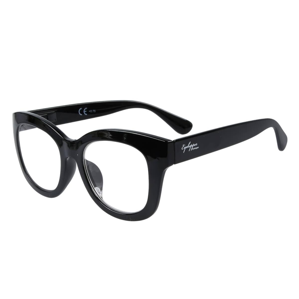 Ochelari citit supradimensionați stil retro pentru femei – negru +2.75