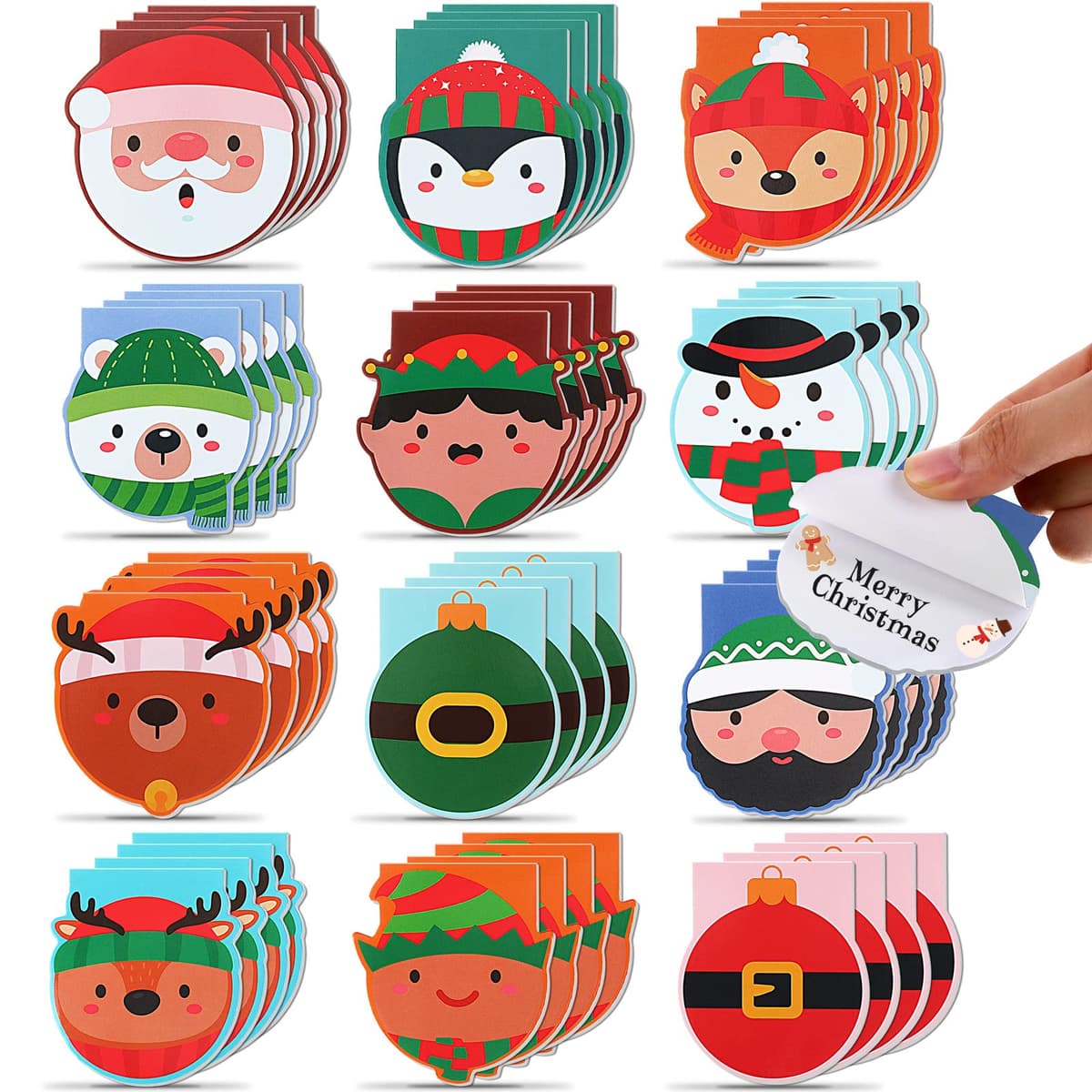 Set 48 piese caiete mini Crăciun notepad-uri mici – om de zăpadă Moș Crăciun