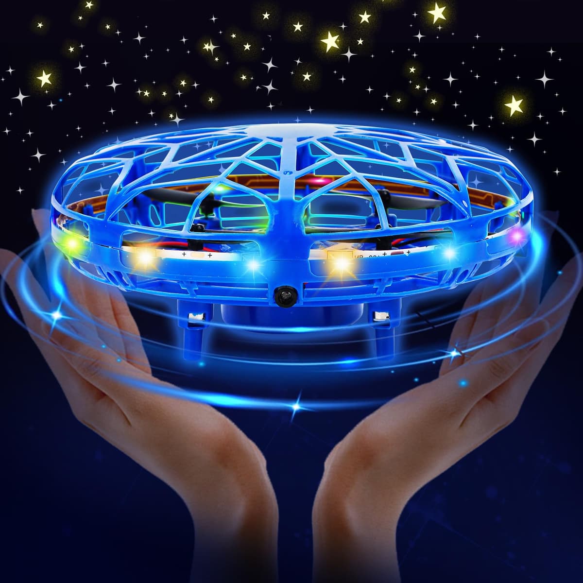 Minge zburătoare LED cu hover, mini dronă pentru copii – multicoloră