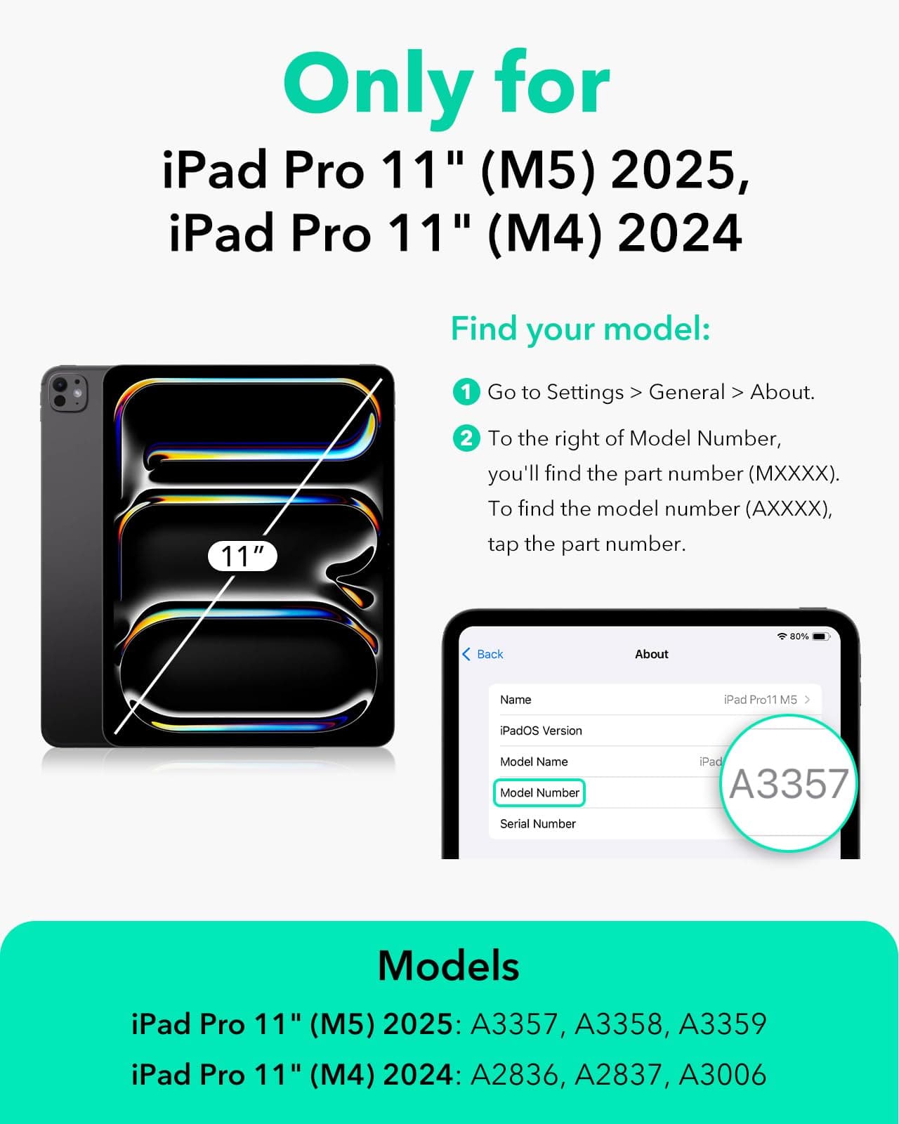 Husă ESR iPad Pro 11" 2024, fixare magnetică puternică, stand triplu slim, suport Apple Pencil Pro și Pencil USB-C, auto sleep/wake