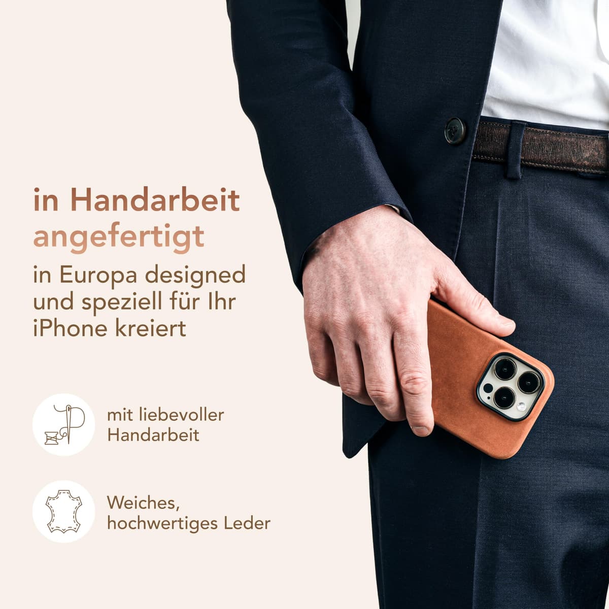 DONBOLSO husă iPhone 14 Pro Max - husă protecție piele cu căptușeală microfibră compatibilă MagSafe