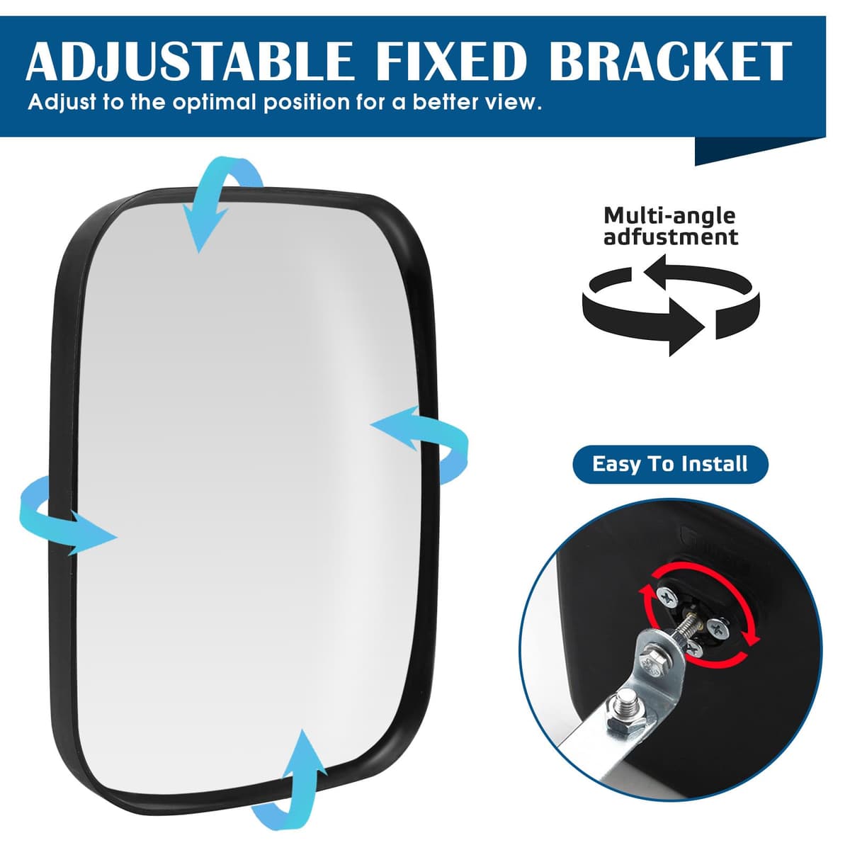 Oglindă trafic ajustabilă convexă unghi larg – 19x16cm